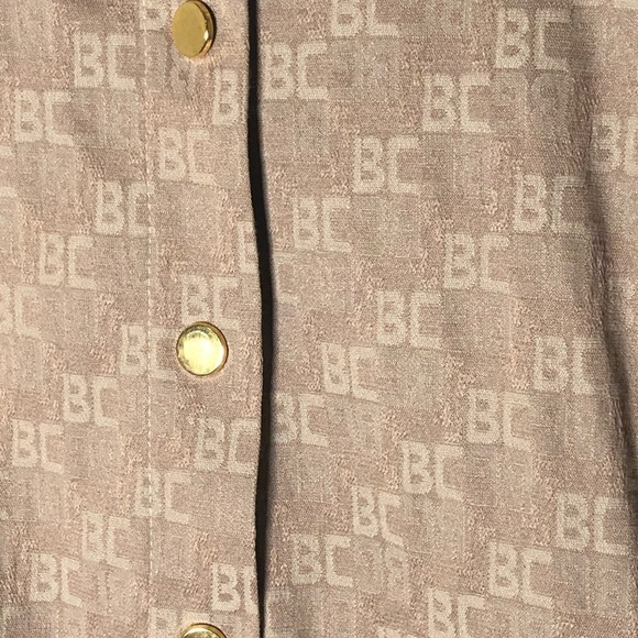 BCBGMaxAzria Y2K Vintage Allover Logo Print Jacket Suede Leather Trim sz 2 - Picture 12 of 12